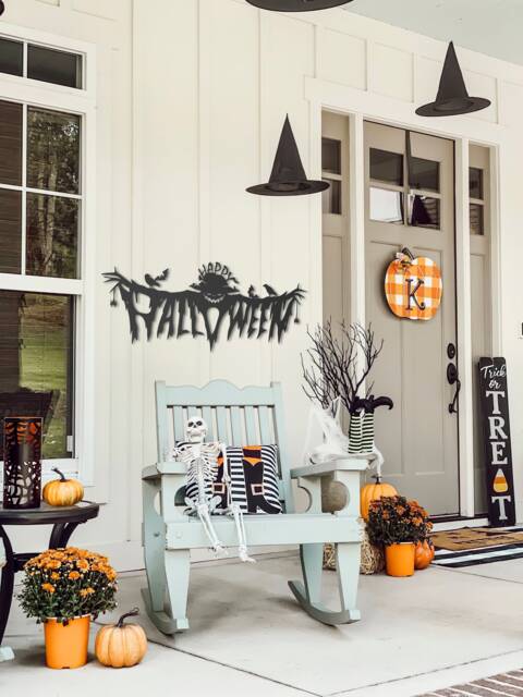 Happy Halloween Metal Wall Art Front Porch Welcome Sign - image 1