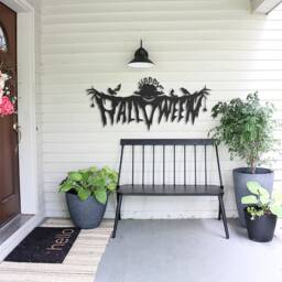 Happy Halloween Metal Wall Art Front Porch Welcome Sign - thumbnail 3