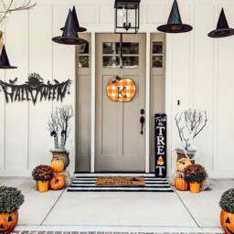 Happy Halloween Metal Wall Art Front Porch Welcome Sign - thumbnail 2