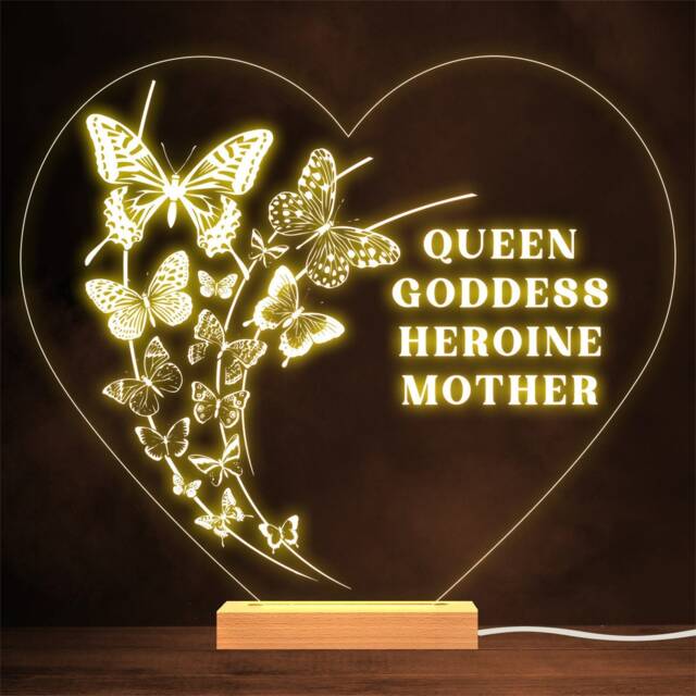 Butterflies Mother Queen Goddess Mother's Day Personalised Gift Night Light - image 1
