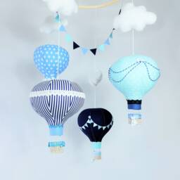 Hand-Sewn Hot Air Balloon Baby Mobile, Nursery Decor