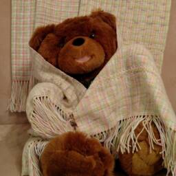Newborn Baby Blanket. Baptism Throw Lap Green Apple #18W07 - thumbnail 3