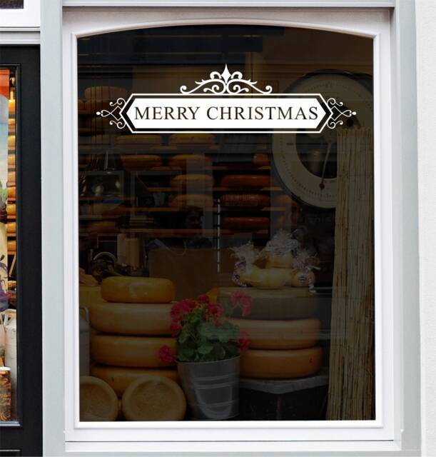 Merry Christmas Window Sticker Xmas Shop Display Home Decoration Decal - image 1