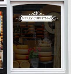 Merry Christmas Window Sticker Xmas Shop Display Home Decoration Decal - thumbnail 1