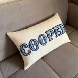Personalized Name Pillow For Nursery, Punch Needle Lumbar Cushion, Custom Baby Shower Gift, Tufted Toddler Room Decor, Newborn Keepsake - thumbnail 3