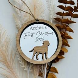 Personalised Layered - Christmas 2024 Puppy First Tree Bauble, Select Your Breed, Dog, Puppy, Dogs 2024, Pet Gift - thumbnail 2