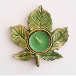 3Pcs. Tealight Holder, Candle Scented Stone, Leaf Tealight, Centerpiece, Home Decor, Fall Leaves, Gift - thumbnail 2