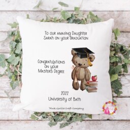 Graduation Cushion, Pillow, Graduation, Gift, University, New Adventures, Gift For Class Of, Mortar Board - thumbnail 3