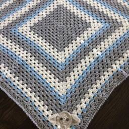 Baby Elephant Nursery - Blanket Granny Square Room Gift Crochet - thumbnail 3
