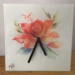 Personalised June Birth Flower Clock & Stand, Rose, Birthday, With Gift Messaging Service - thumbnail 2