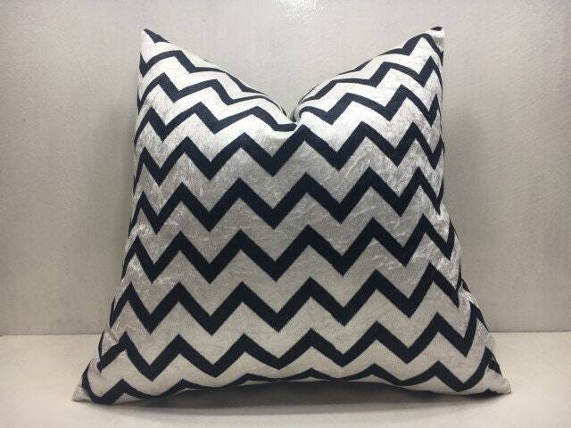 Handwoven Ikat Silk Pillow Cover, Modern Accent - 20x20 - image 1
