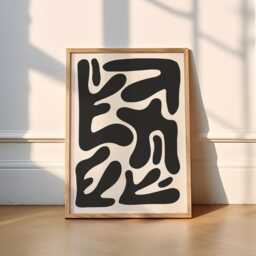 Abstract Print - 4 Colours Funky - Green, Art, Matisse Print, Matisse, Wall Kitchen, Bedroom, Office, Beige, Minimal, Neutral, Blue - thumbnail 3