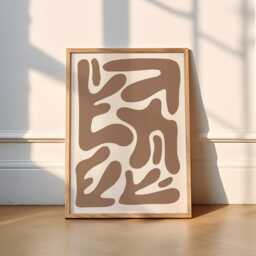 Abstract Print - 4 Colours Funky - Green, Art, Matisse Print, Matisse, Wall Kitchen, Bedroom, Office, Beige, Minimal, Neutral, Blue - thumbnail 2