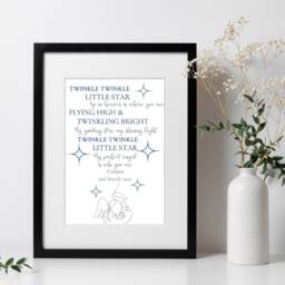 Personalised Baby Memorial Print - Infant Loss Gift Twinkle Little Star Remembrance Wall Art Stillbirth Keepsake - thumbnail 3