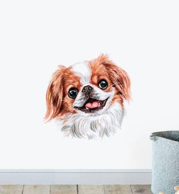 Japanese Chin Dog Wall Sticker Decal - Dogs & Pets Stickers, Art, Decals, Kids Animals Decals
