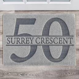 Personalized Family Name Doormat Custom Laser Engraved Synthetic Coir Rug - thumbnail 4