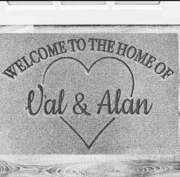 Personalized Family Name Doormat Custom Laser Engraved Synthetic Coir Rug - thumbnail 1