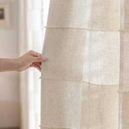 Oda Linen Blend Curtain, Natural 20% Linen, Textured Checkered Pattern, Light Filtering Drape, Window Panel For Living Room Dining Room, 1Pc - thumbnail 2
