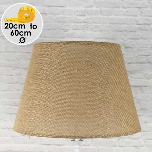 Natural Hessian Tapered Drum Lampshade Handmade in 9 Sizes For Table, Standard & Floor Lamps - image 1