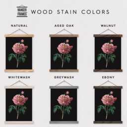 Poster Wall Hanging-Dark Vintage Botanical Rose Canvas Print With Wood Hanger-Adventurer - Flat Canvas-Gift For Her - thumbnail 3