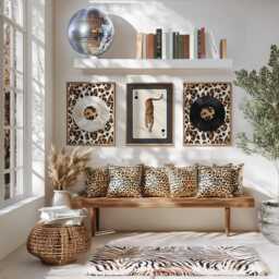 Red Leopard Wall Art Physical Posters Prints Tiger Lucky 8 Balls Cheetah Stiletto Heels Designer Shoes Vinyl Records, Above The Bed Print - thumbnail 3
