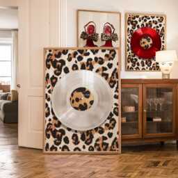 Red Leopard Wall Art Physical Posters Prints Tiger Lucky 8 Balls Cheetah Stiletto Heels Designer Shoes Vinyl Records, Above The Bed Print - thumbnail 1