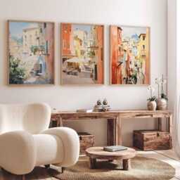 Set Of 3 Genoa Italy Posters, Travel Prints, Italian Wall Art Decor, Skyline Art, City Poster Set, Gift - thumbnail 2