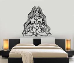 Wall Vinyl Decal Yoga Pose Chakra Asana Studio Room Buddhism Hinduism Modern Home Decor 1227Dz - thumbnail 1