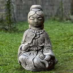 Stone Asian Serenity Figurine Concrete Meditation Decoration Zen Goddess Sculpture Outdoor Spaces Chinese Woman Statue Peaceful Ornament - thumbnail 2