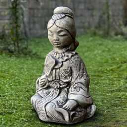 Stone Asian Serenity Figurine Concrete Meditation Decoration Zen Goddess Sculpture Outdoor Spaces Chinese Woman Statue Peaceful Ornament - thumbnail 1