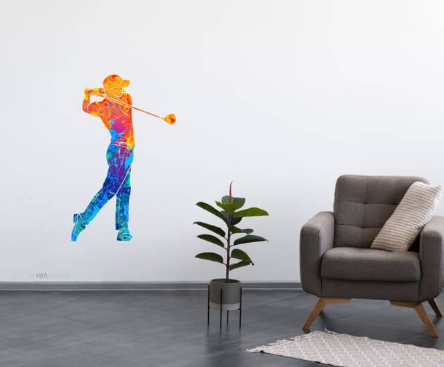 Golf Wall Art - Gifts For Dad Thevinylcreations Golfer Living Room Decal Decor - image 1
