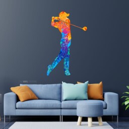 Golf Wall Art - Gifts For Dad Thevinylcreations Golfer Living Room Decal Decor - thumbnail 2
