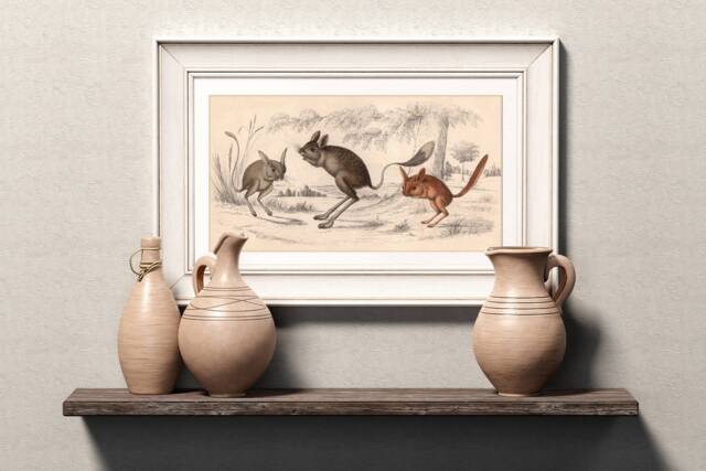 Jerboa Print, Victorian Zoological Wall Art, Desert Rodent Poster - image 1