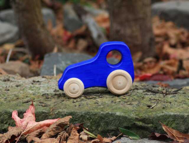 Wood Tractor Blue - image 1