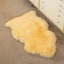 Light Gold Sheepskin Rug, Eco Tanned New Zealand Pelt - 90cm X 65cm