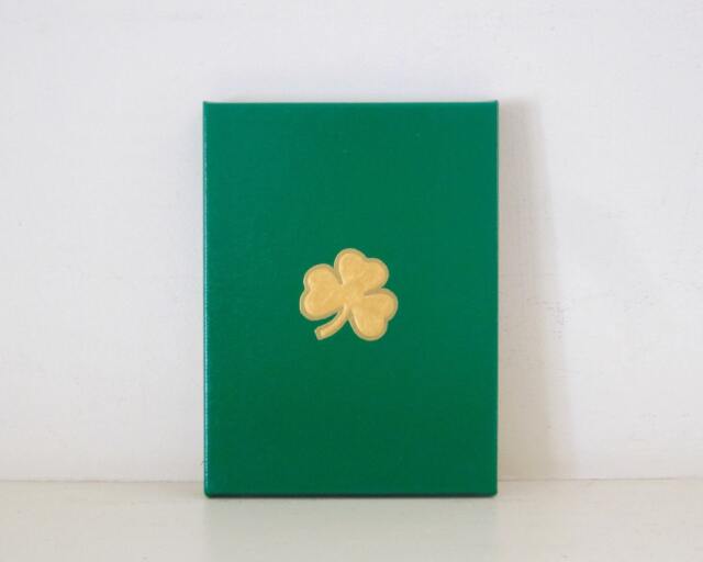 Shamrock - Green Shamrock Painting Gold Decoration Lucky Irish Artwork Housewarming Gift Wedding - image 1