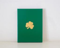 Shamrock - Green Shamrock Painting Gold Decoration Lucky Irish Artwork Housewarming Gift Wedding - thumbnail 1