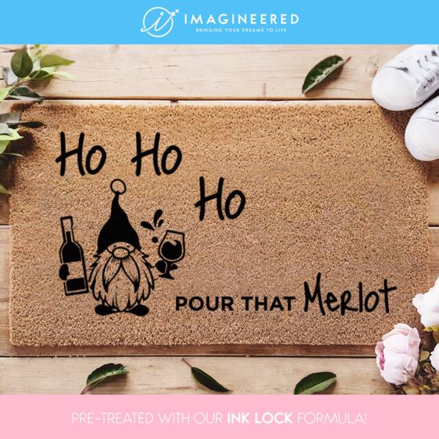 Funny Gnome Gift - Ho Pour That Merlot Wine Doormat Christmas Gifts For Her Mums Moms - image 1
