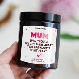 Long Distance Mother's Day Gift For Mum - Thinking Of You Christmas Birthday Personalized Candle Mother Her Miles Apart - thumbnail 2