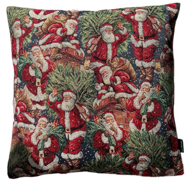 Santa Claus Christmas Cushion Cover Woven Festive Throw Pillow - image 1