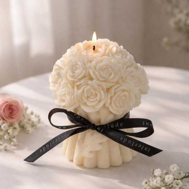 Flower Bouquet Candle - Floral Rose & Peony Soy Wax Mother's Day Gift Romantic Home Decor Wedding - image 1