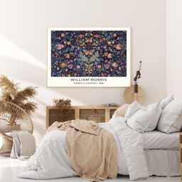 William Morris Art Print, Butterfly Flower Botanical Print, Wall Art - thumbnail 2