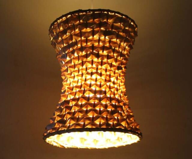 Hand Woven Bamboo Pendant Lamp Natural Circular Lampshade - image 1