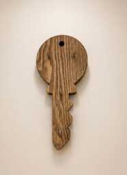 Handmade Wooden Key Holder - Rustic Key-Shaped Wall Hook Wood Rack Entryway Organiser Gift For New Home - thumbnail 1