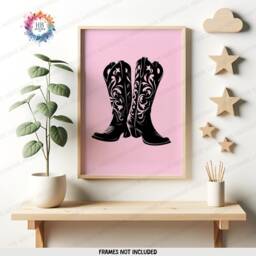 Pink Cowgirl Nursery Prints - Set Of 3 Posters - Western Girl Room Decor Boho Country Cow Gift Kids Girls Bedroom Wall Art Baby - thumbnail 3