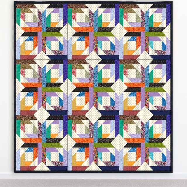 Cottage Windows Quilt Scrap-Friendly Throw - PDF Pattern - image 1