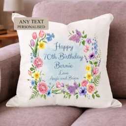 Personalised Wildflower Cushion, Custom Message, Gift For Mum, Nan, Grandma - thumbnail 2