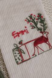 Personalized Linen Christmas Stocking Farmhouse Stockings White - thumbnail 1