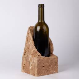Handmade Travertine Wine Bottle Holder Unique Rack - thumbnail 3