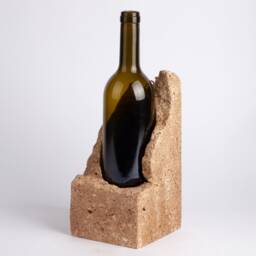 Handmade Travertine Wine Bottle Holder Unique Rack - thumbnail 2